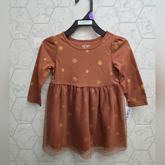 Carter's Girls Thanksgiving Tulle Dress, Sizes 12 months, 2T - Picture 3 of 8